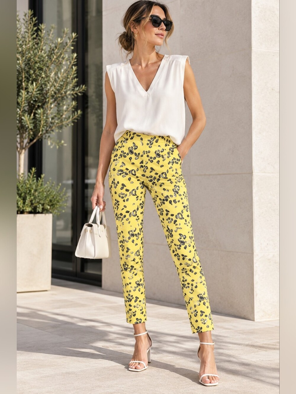 Zara Yellow Floral Women's Pants